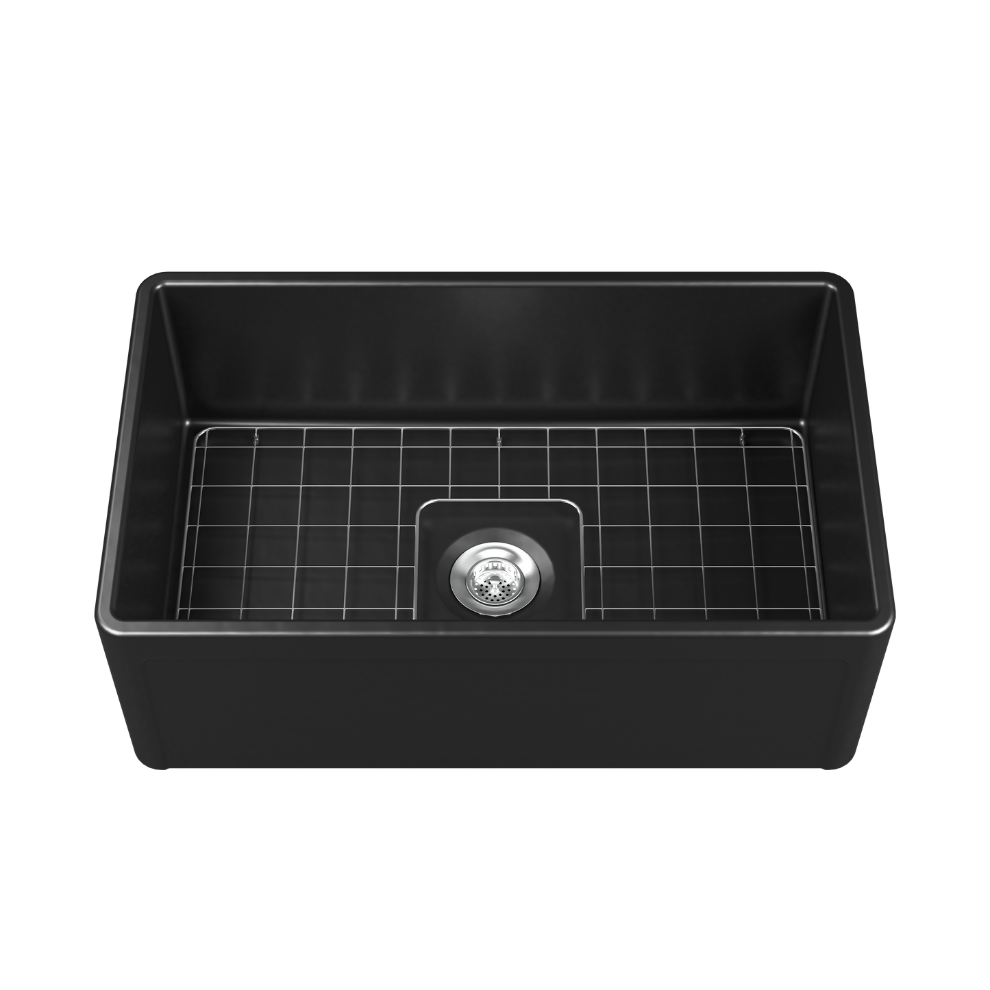 Forte 30" Black Fireclay Sink - Handcrafted, Durable, Elegant - Matte Finish