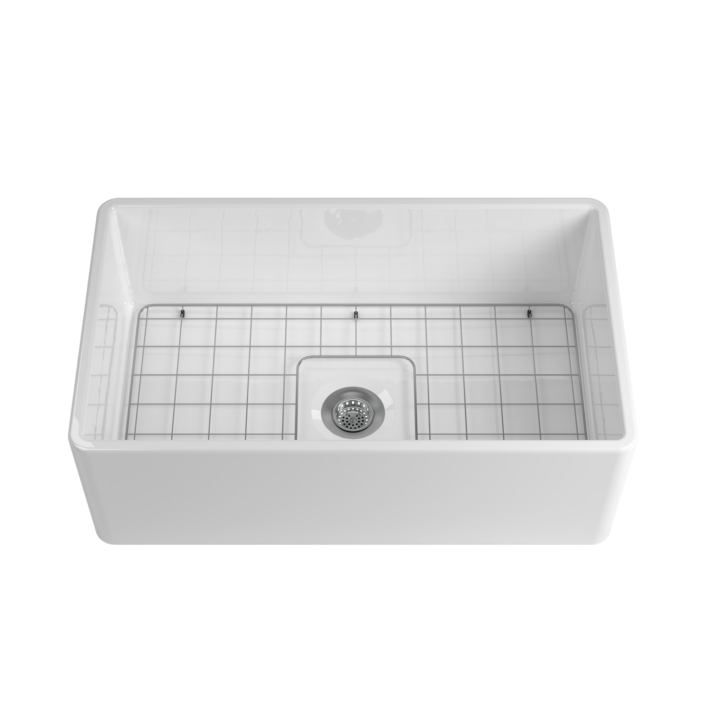 Forte 30" White Fireclay Farm Sink - Handcrafted, Durable, Elegant - Undermount