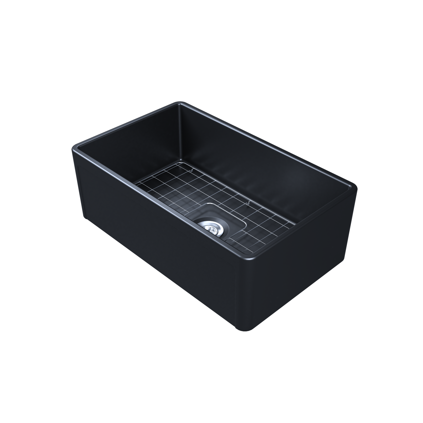 Forte 30" Black Fireclay Sink - Handcrafted, Durable, Elegant - Matte Finish