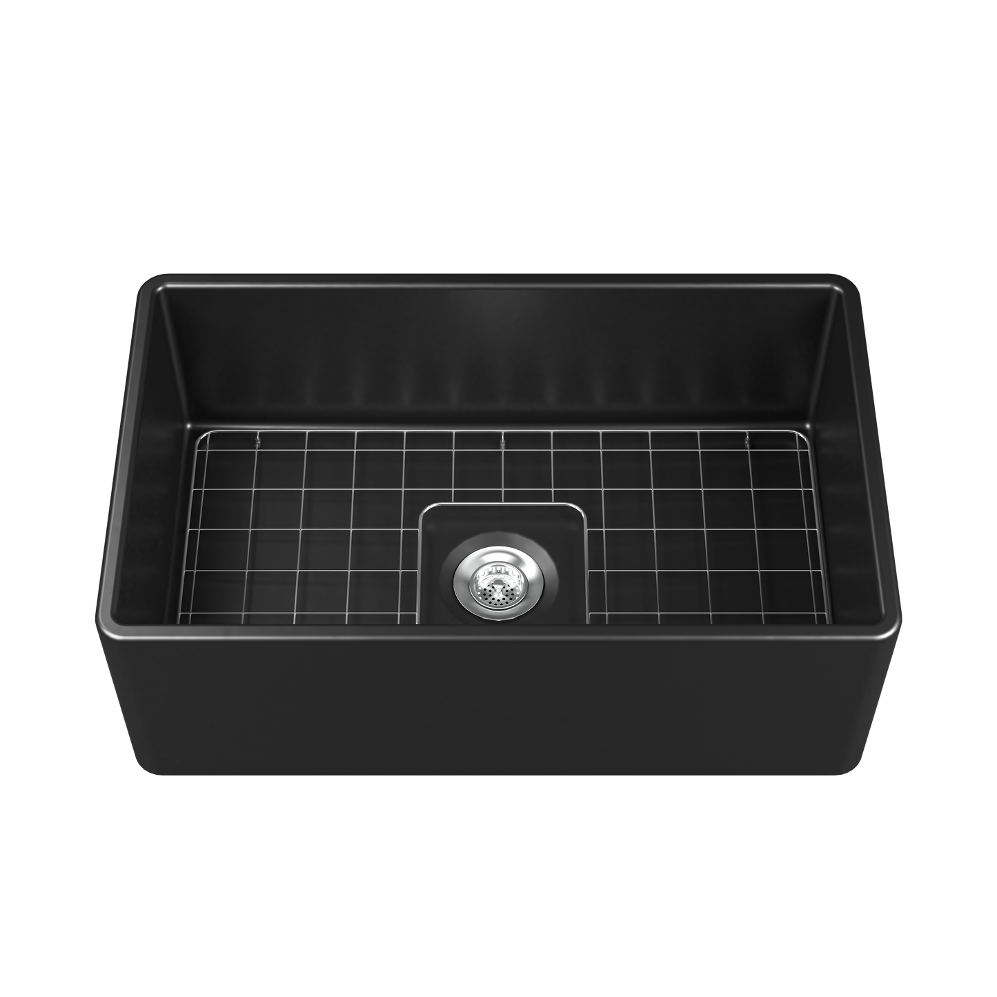 Forte 30" Black Fireclay Sink - Handcrafted, Durable, Elegant - Matte Finish