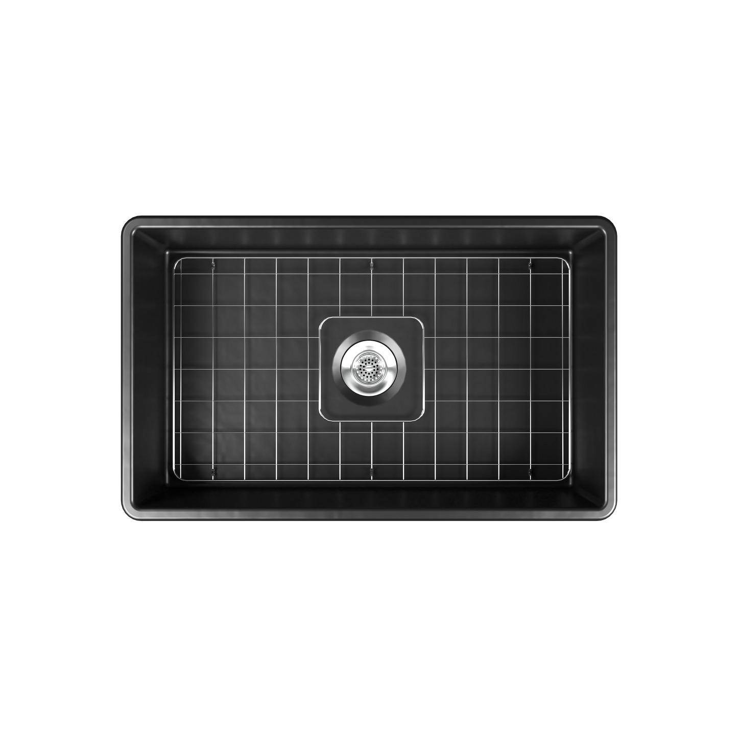 Forte 30" Black Fireclay Sink - Handcrafted, Durable, Elegant - Matte Finish