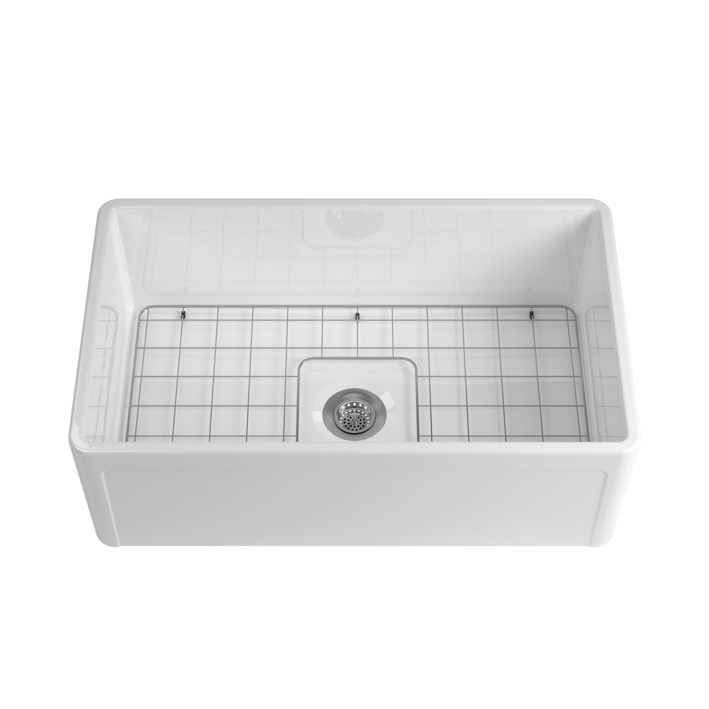 Forte 30" White Fireclay Farm Sink - Handcrafted, Durable, Elegant - Undermount